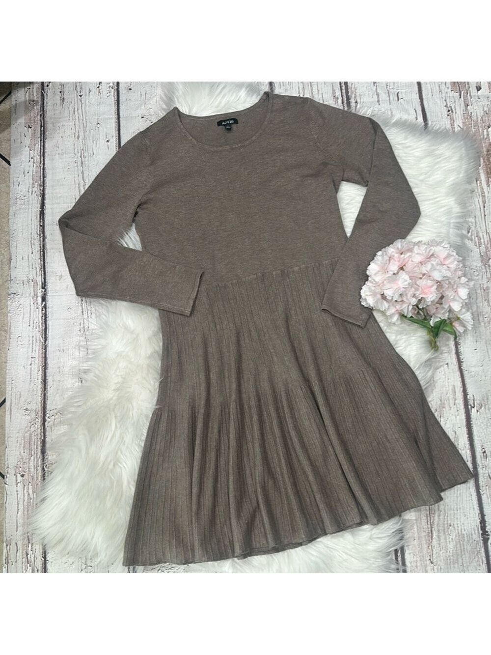 Apt 9 Women’s Crew Neck Long Sleeve Fall Dresses Casual  Sweater Dress